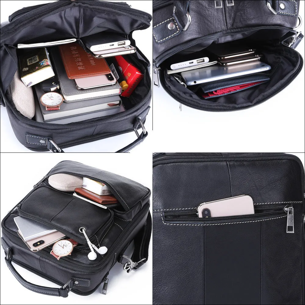 Retro First Layer Cowhide Casual Messenger Bag Multifunctional Handbag