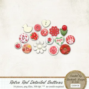 Retro Red Detailed Buttons