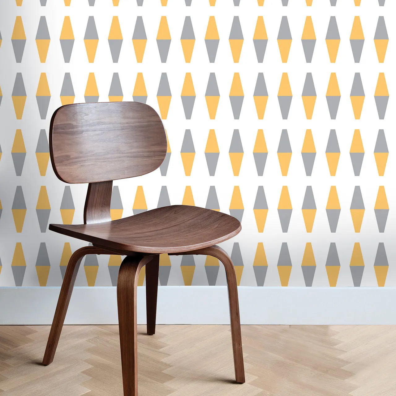 Retrogeo Yellow Grey RE404 Wallpaper