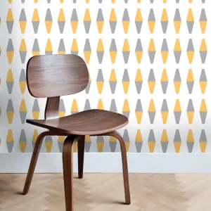 Retrogeo Yellow Grey RE404 Wallpaper