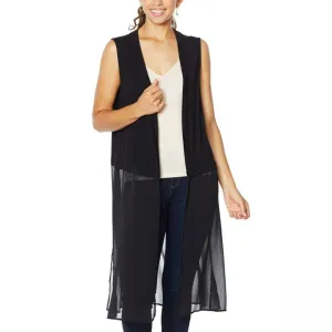 Rhonda Shear Women's Mixed Media Duster Vest