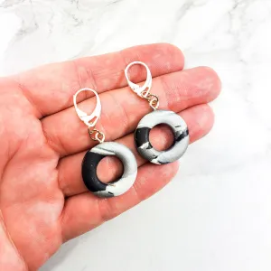 Round Cutout Ring Dangle Earring - Calacatta