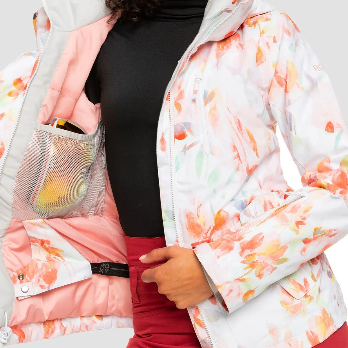 Roxy Jetty 10K Snow Jacket Bright White Tenderness - Womens