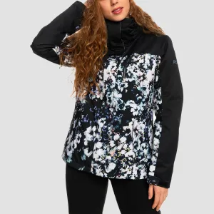 Roxy Jetty Block 10K Snow Jacket True Black Black Flowers - Womens
