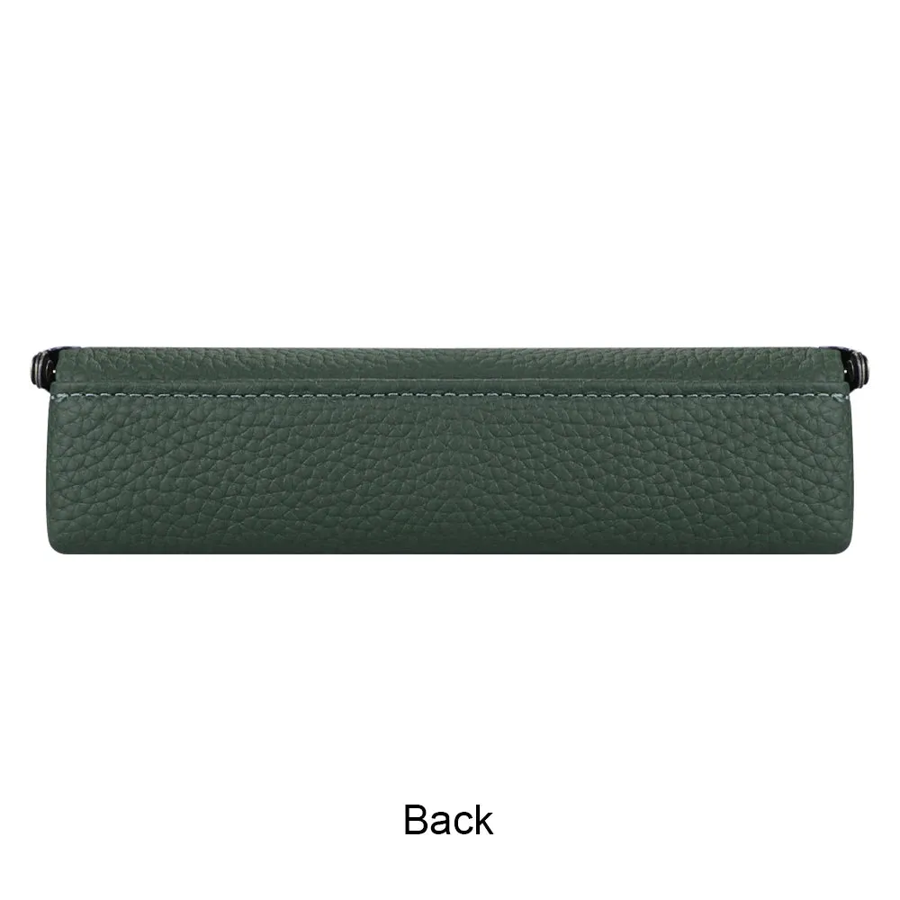 Royal Bagger Genuine Leather Fashion Glasses Case - RFID Blocking, Fashion Pencil Bag with Kiss Lock, Coin Purse for Women 2135