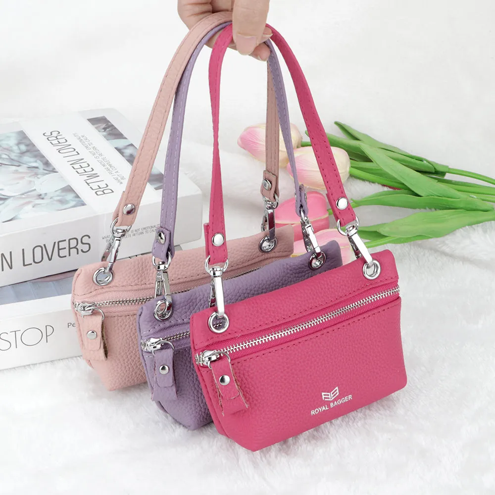 Royal Bagger RFID Blocking Coin Purse for Women Genuine Leather Portable Small Handbag Fashion Casual Clutch Wallet 2756