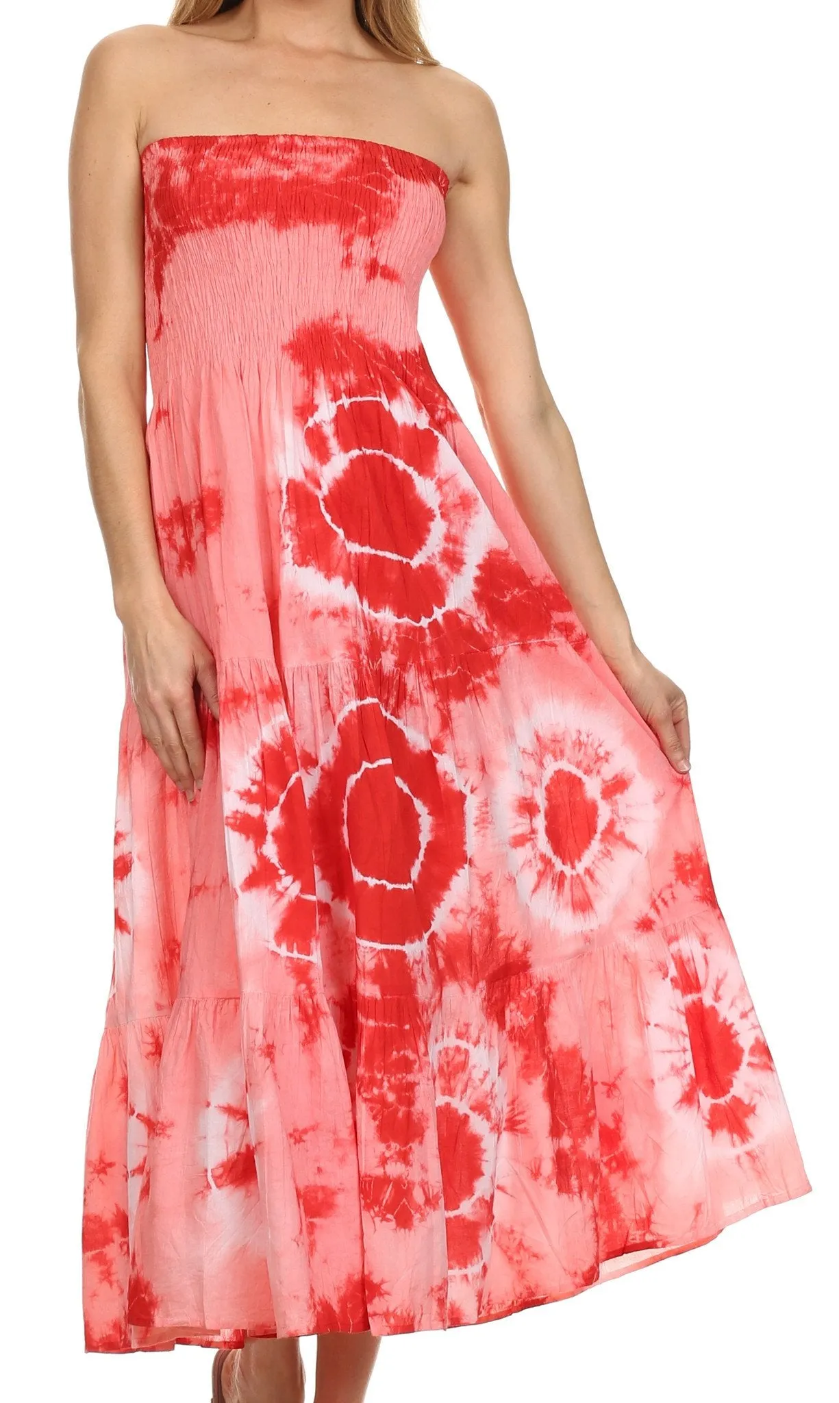 Sakkas Sheila Ocean Shore Sleeveless Tie Dye Long Dress / Skirt