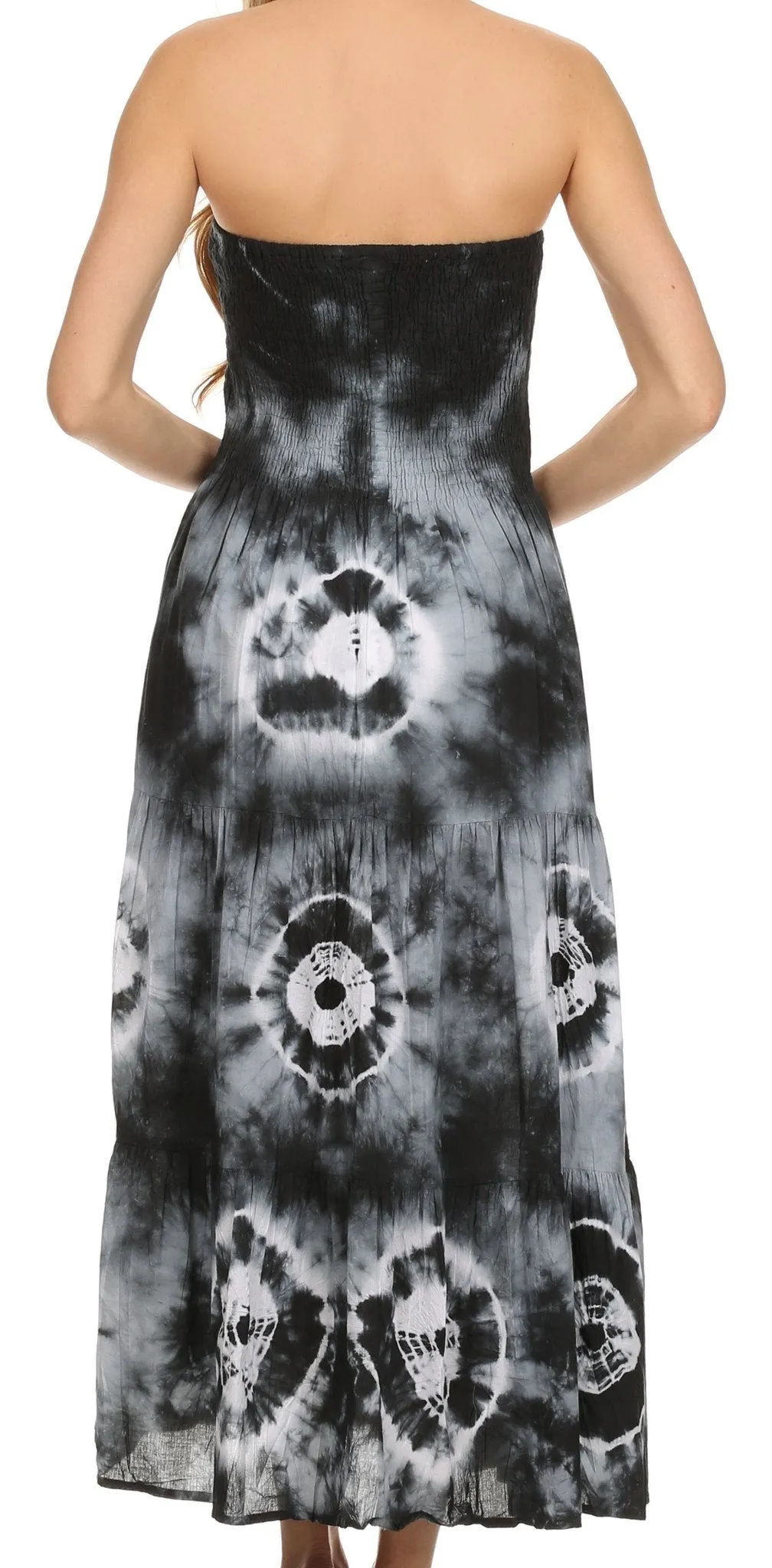 Sakkas Sheila Ocean Shore Sleeveless Tie Dye Long Dress / Skirt