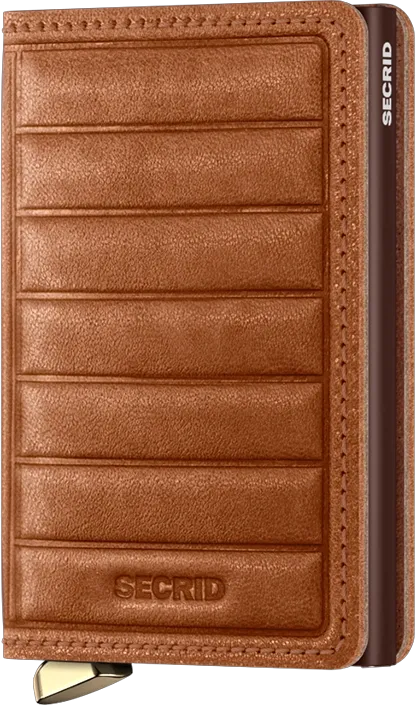 Secrid - RFID Protected Slim Wallet - Premium Emboss Lines - Cognac