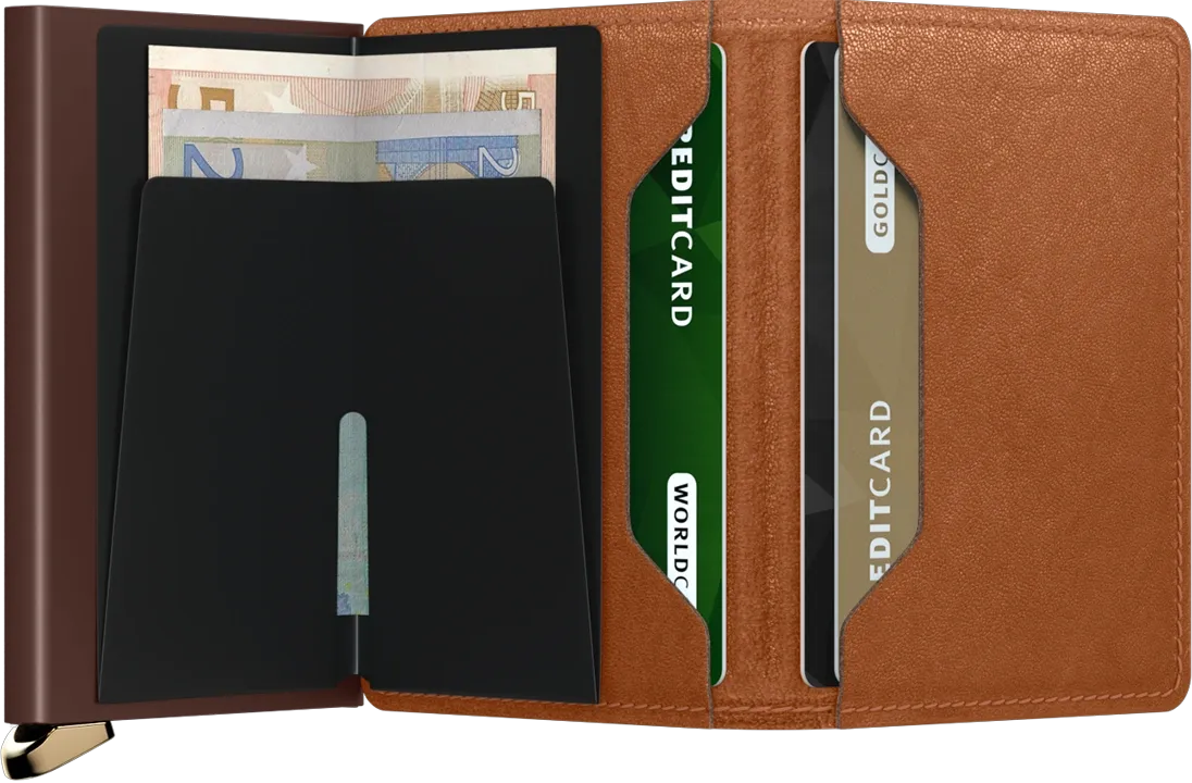 Secrid - RFID Protected Slim Wallet - Premium Emboss Lines - Cognac