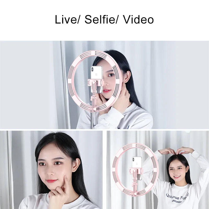Selfie Ring Light LED Dimmable Video Studio Photography Lighting for Vlog Live Photo with Tripod Y2 fill light black