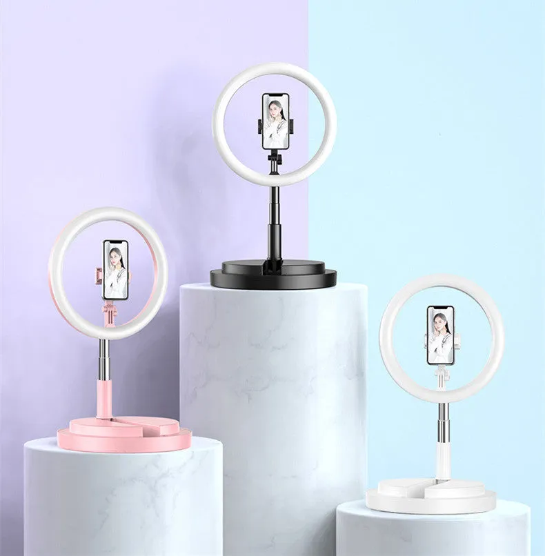 Selfie Ring Light LED Dimmable Video Studio Photography Lighting for Vlog Live Photo with Tripod Y2 fill light black