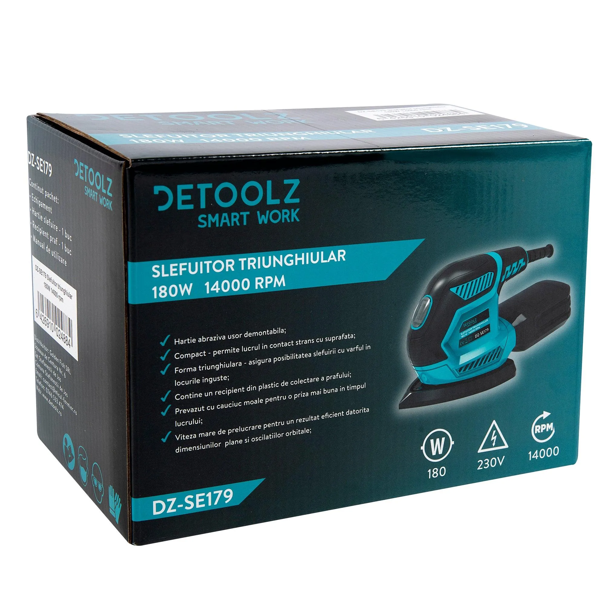 Slefuitor Multifunctional Detoolz-Se179, 180W, 14000 Rpm, Recipient Colectare Praf