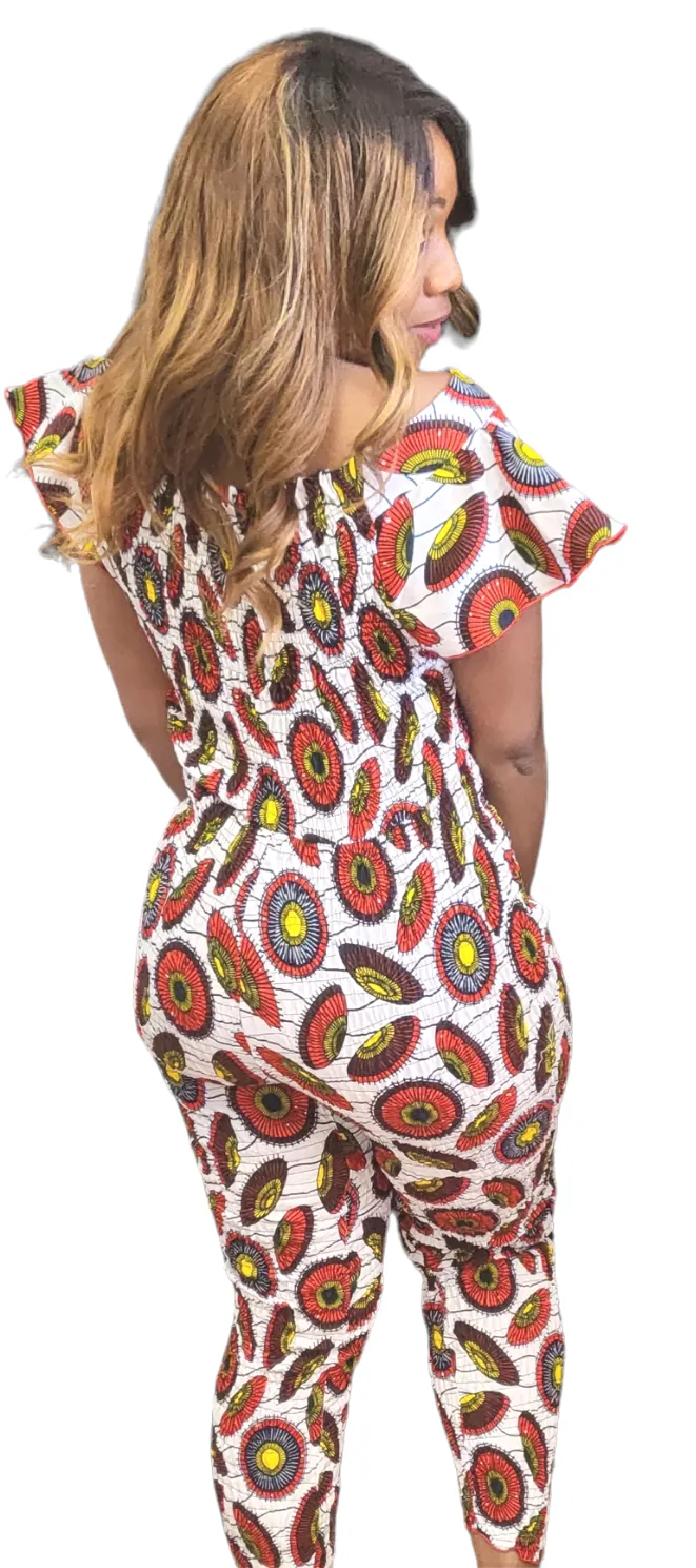 Smock Stretch Jumpsuit | African Print | Ehneh Soo Stretch Jumpsuit | Geri's Bluffing Boutique