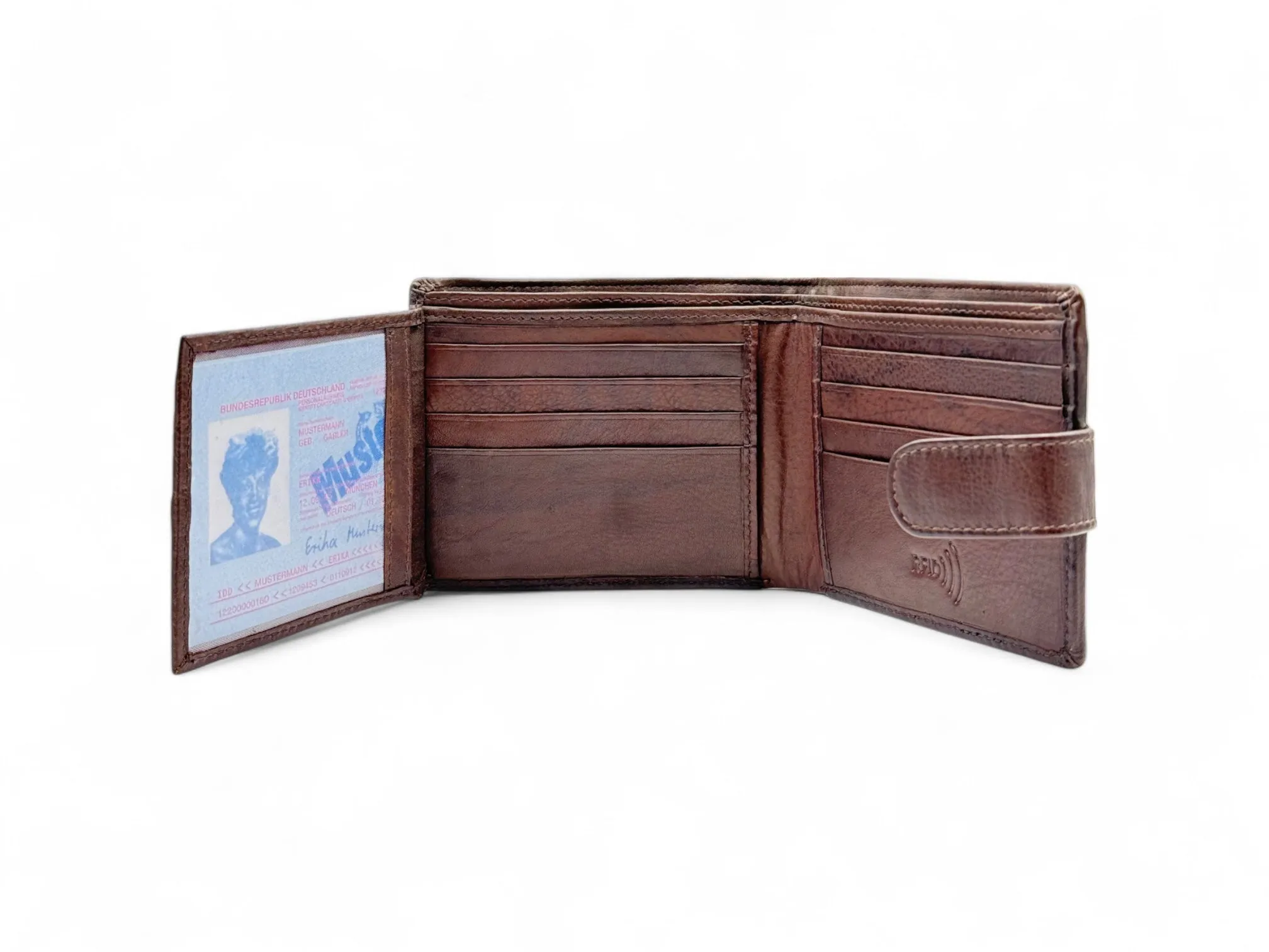 Smooth Premium 16 Card Billfold RFID Wallet With Loop #1001L