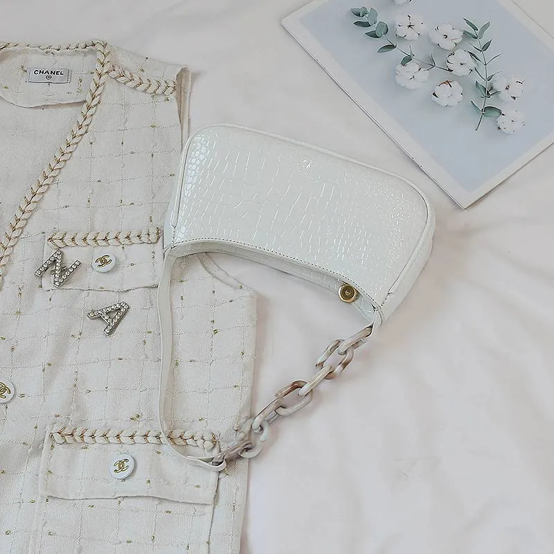 Solid Acrylic Baguette Shoulder Bag