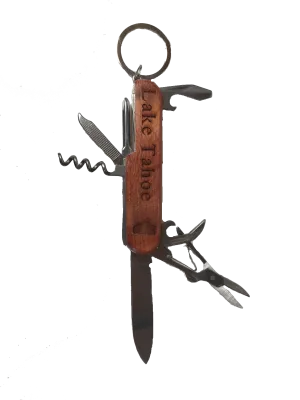 Souvenir Pocket Knife Engraved Wood Lake Tahoe 7 Accessories