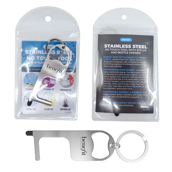 Stainless Steel NO Touch Tool with Stylus and Bottle Opener