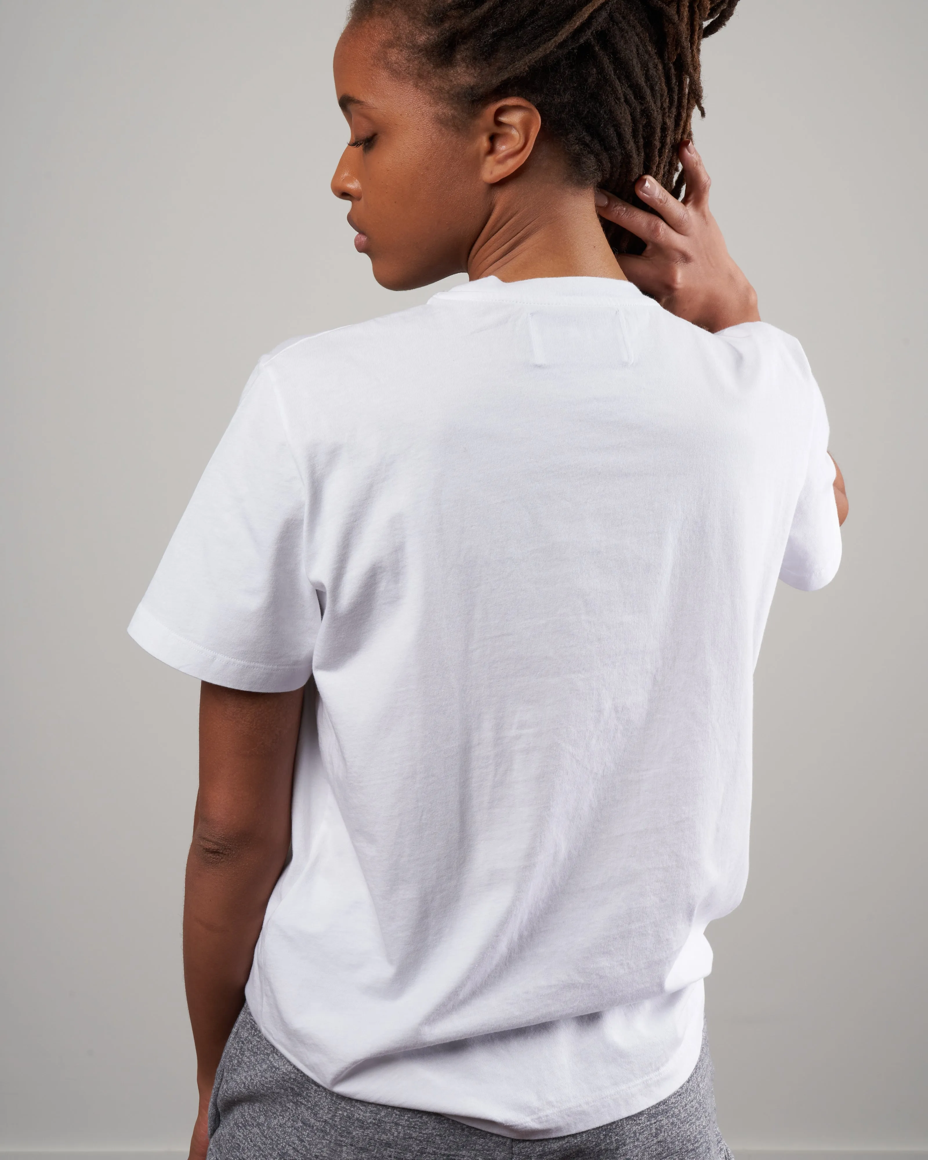 star w's regular t-shirt - white / gold