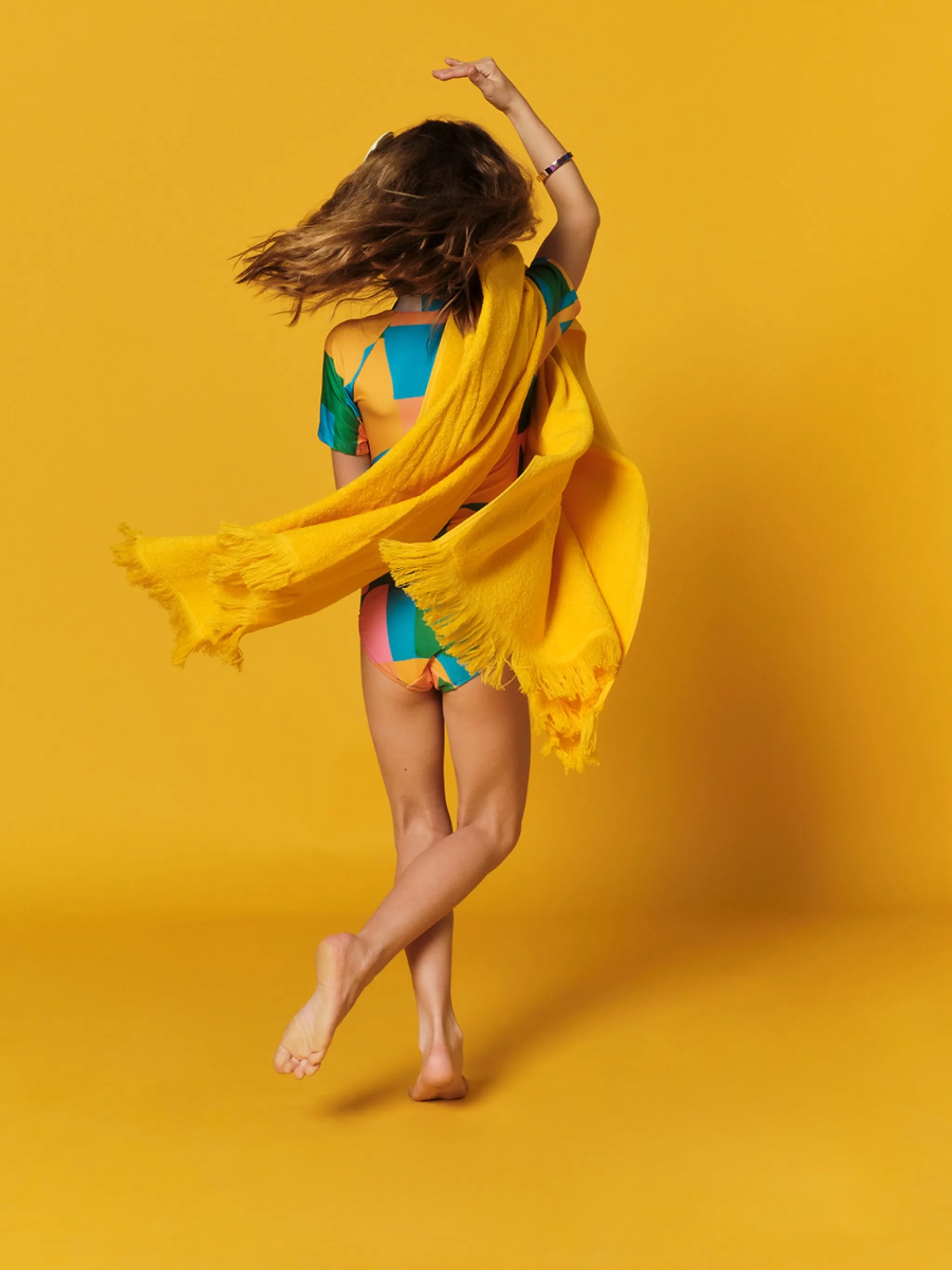Super Yellow | Kids' Monochrome Beach Towel