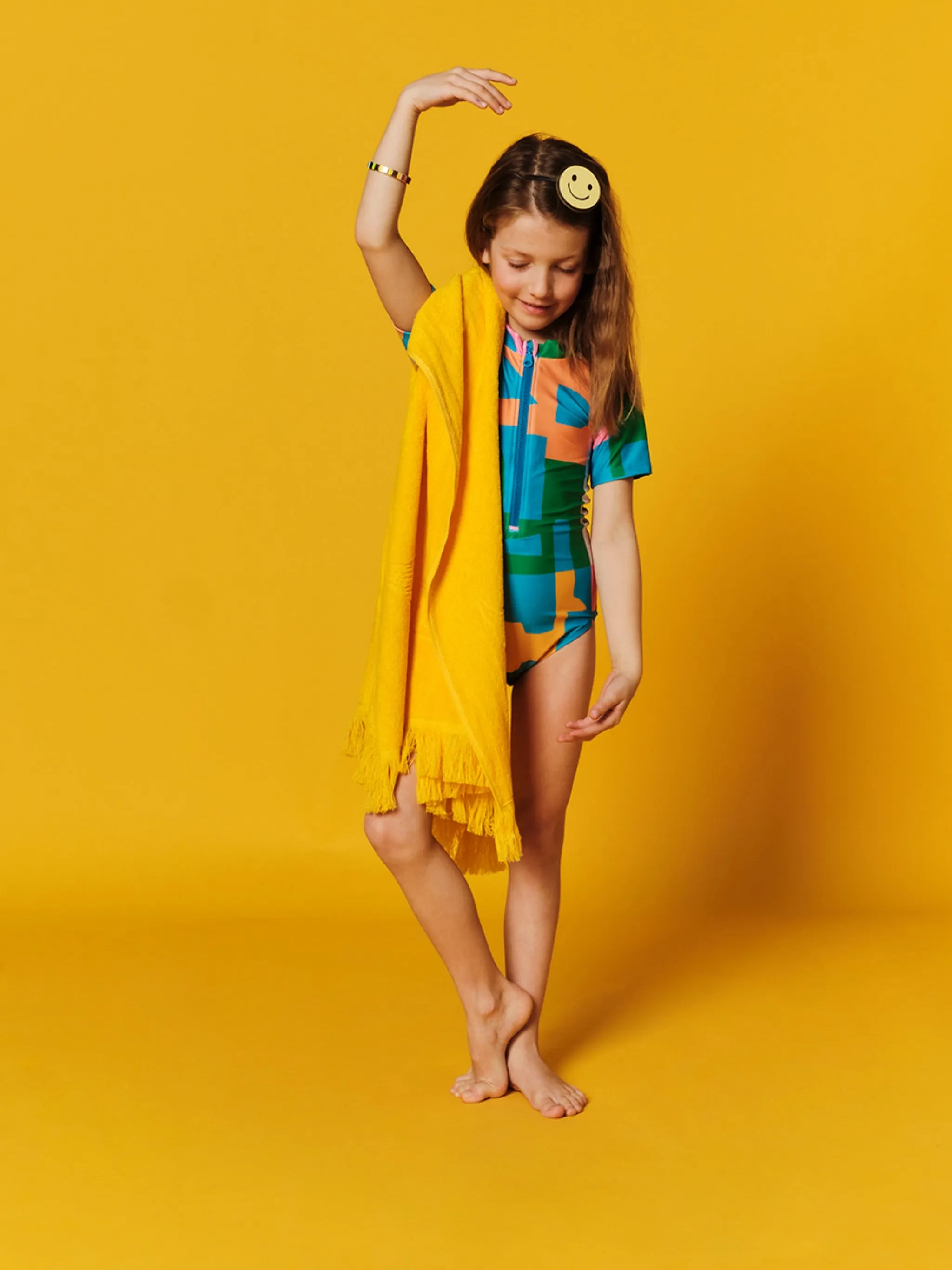 Super Yellow | Kids' Monochrome Beach Towel