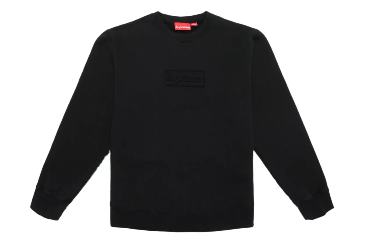 Supreme "Cutout Logo" Crewneck Black
