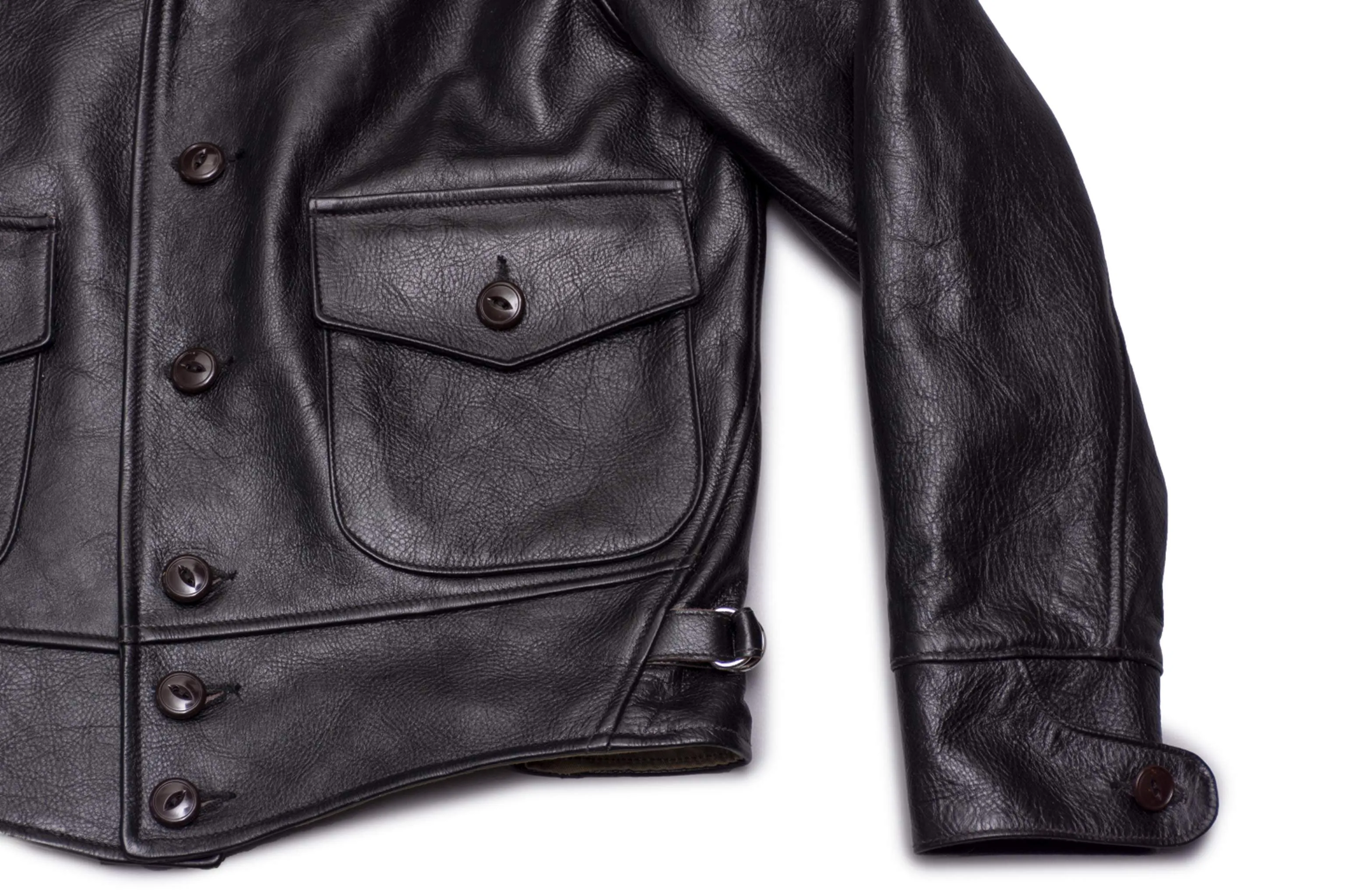 The Heron A-1 - Black Shinki Horsehide Pigment Finish