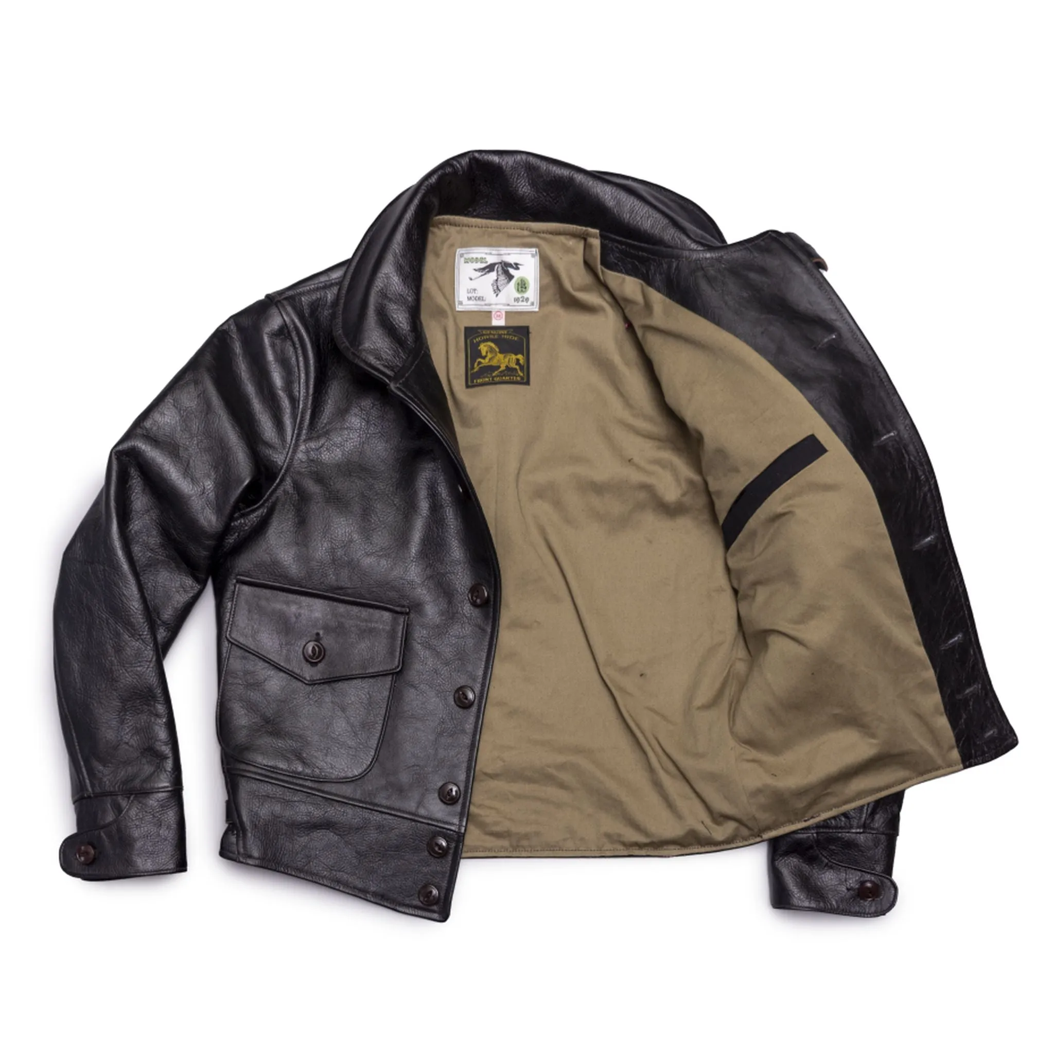 The Heron A-1 - Black Shinki Horsehide Pigment Finish
