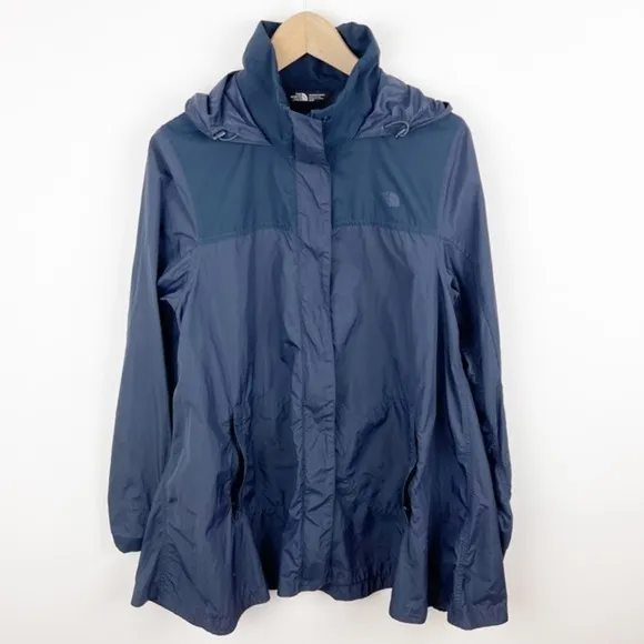 The North Face Womens Flychute Wind Resistant Navy A-Line Jacket Size Medium