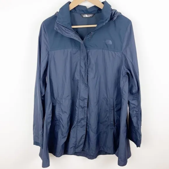 The North Face Womens Flychute Wind Resistant Navy A-Line Jacket Size Medium