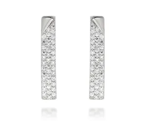 Thin Bar Pavé Crystal Stud Earrings