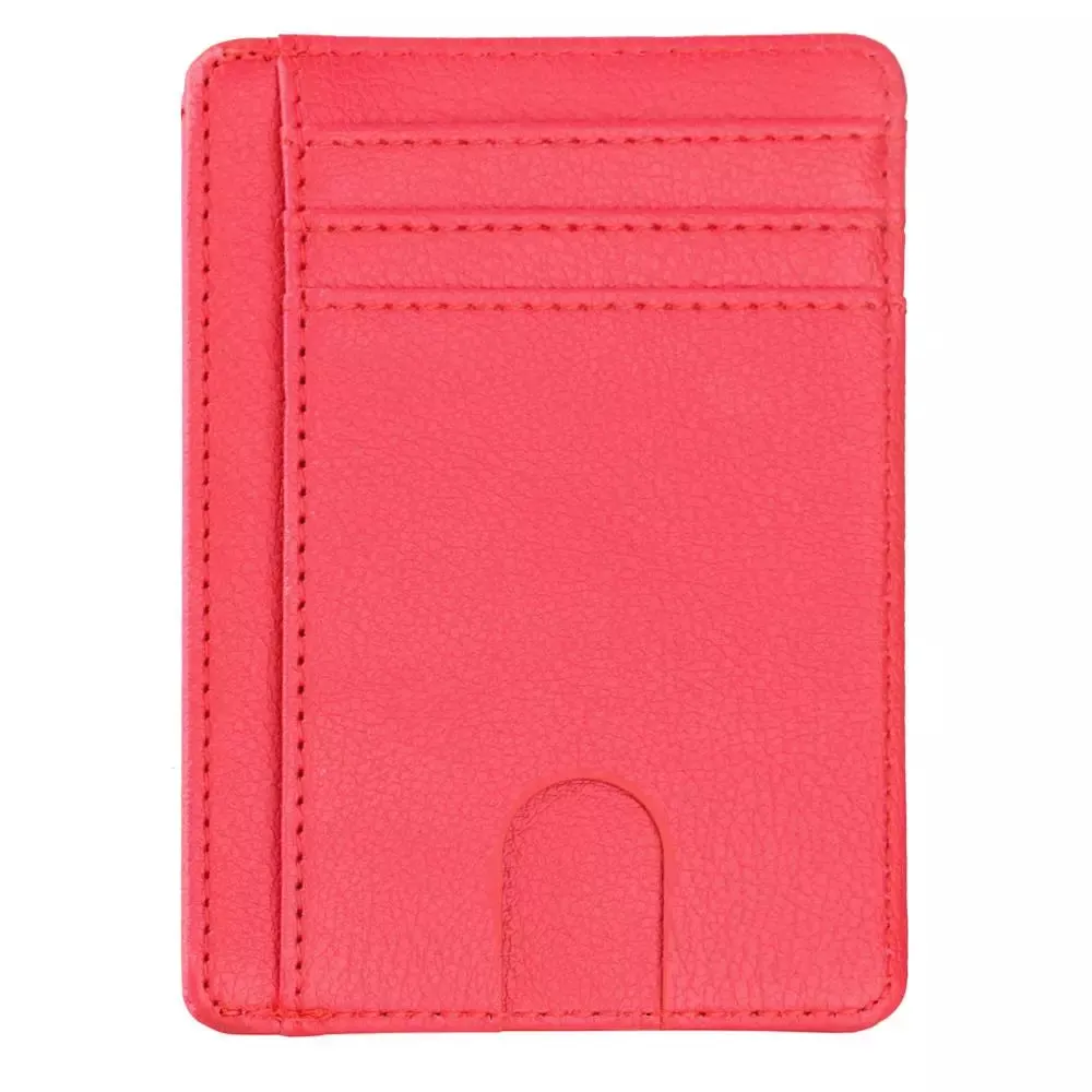 THINKTHENDO Slim RFID Blocking Leather Wallet Credit ID Card Holder Purse Money Case for Men Women 2020 Fashion Bag 11.5x8x0.5cm