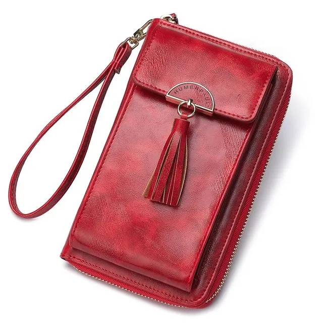 Unisex Shoulder Bag with Cell Phone Pocket RFID Blocking