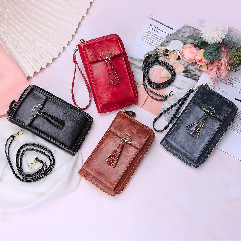 Unisex Shoulder Bag with Cell Phone Pocket RFID Blocking