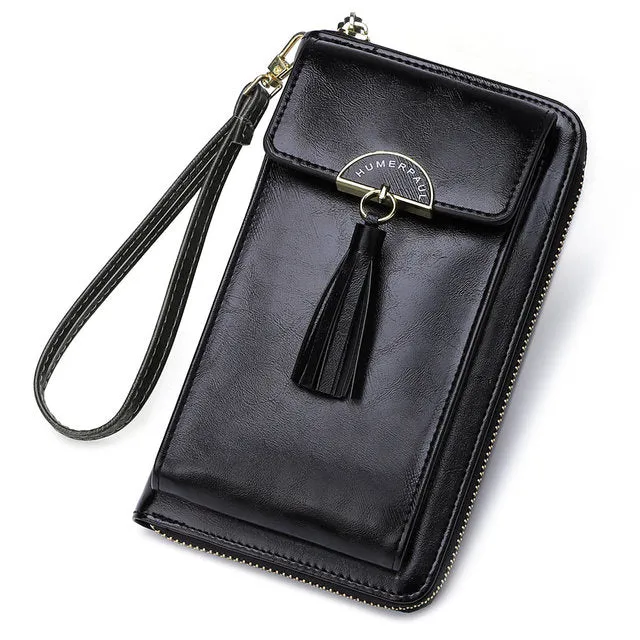 Unisex Shoulder Bag with Cell Phone Pocket RFID Blocking