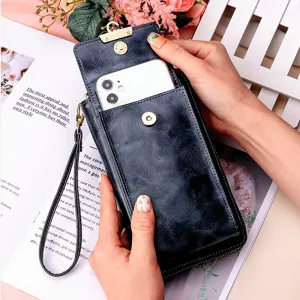 Unisex Shoulder Bag with Cell Phone Pocket RFID Blocking