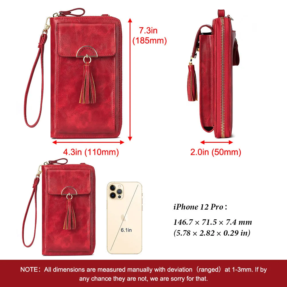 Unisex Shoulder Bag with Cell Phone Pocket RFID Blocking