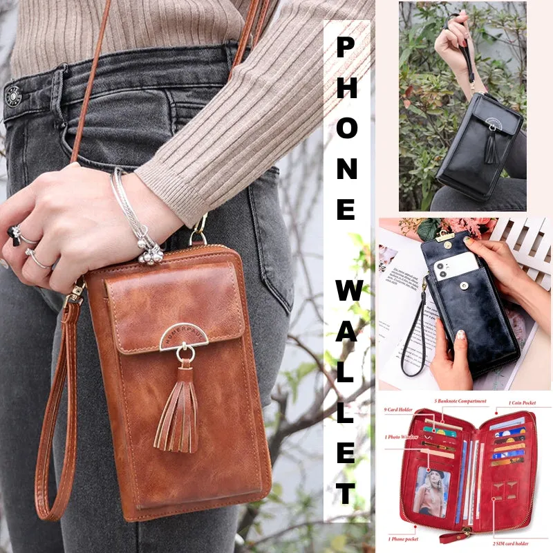 Unisex Shoulder Bag with Cell Phone Pocket RFID Blocking