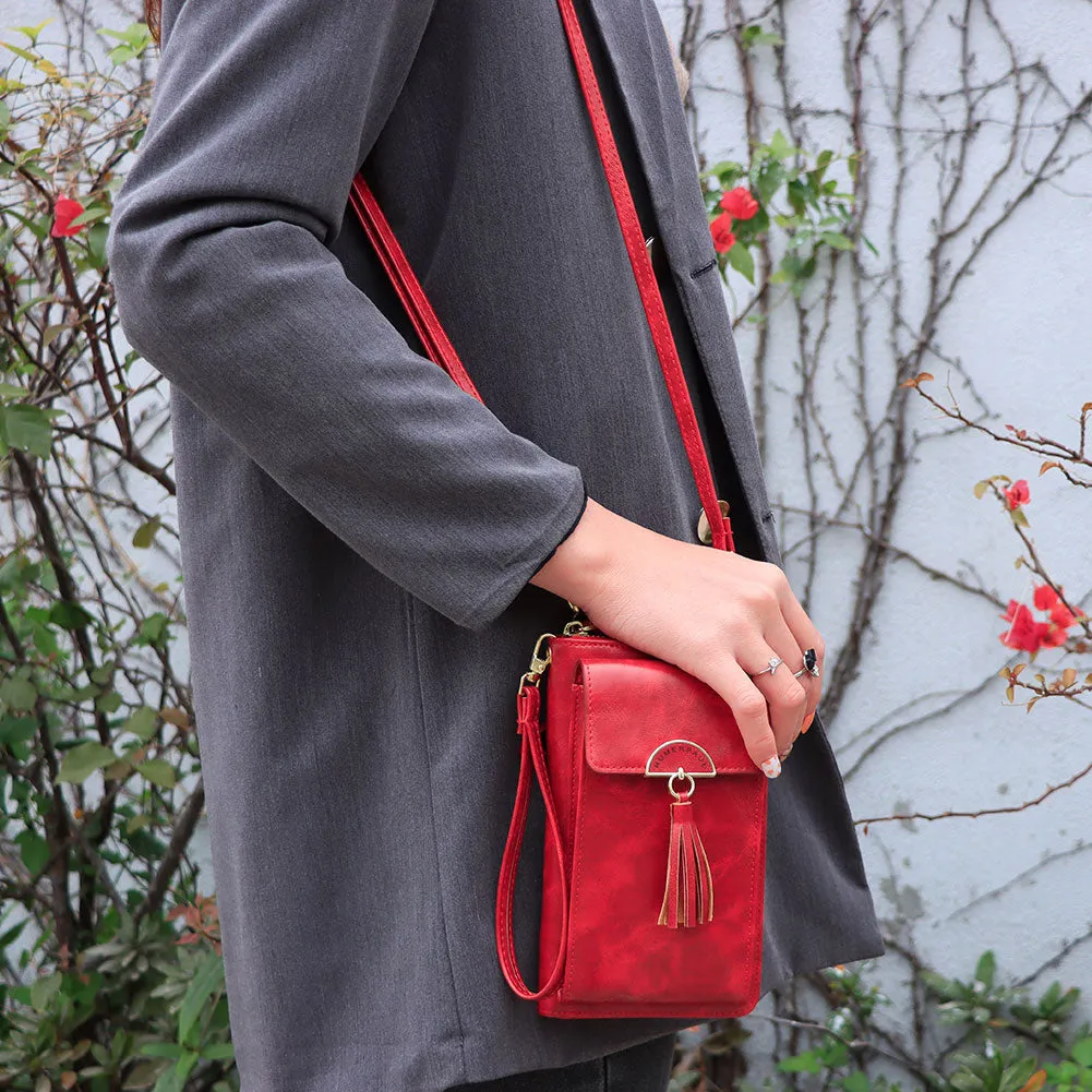 Unisex Shoulder Bag with Cell Phone Pocket RFID Blocking