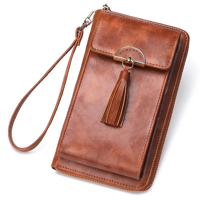 Unisex Shoulder Bag with Cell Phone Pocket RFID Blocking
