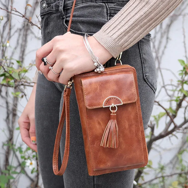 Unisex Shoulder Bag with Cell Phone Pocket RFID Blocking