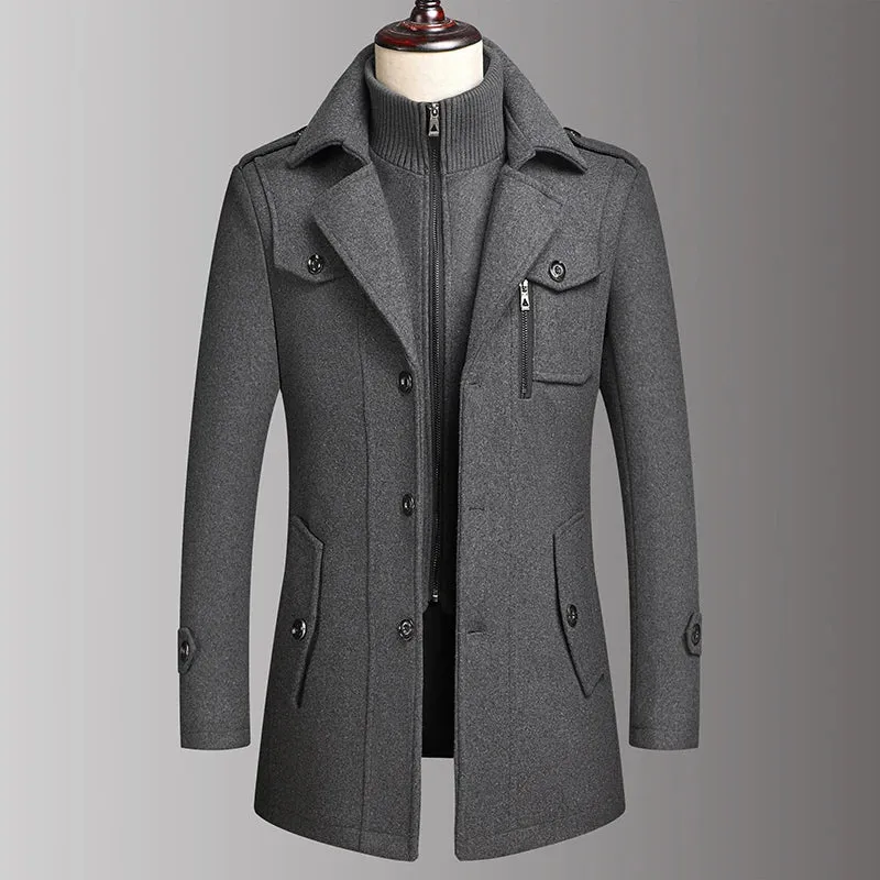 Vincenzo Dual Collar Wool Coat