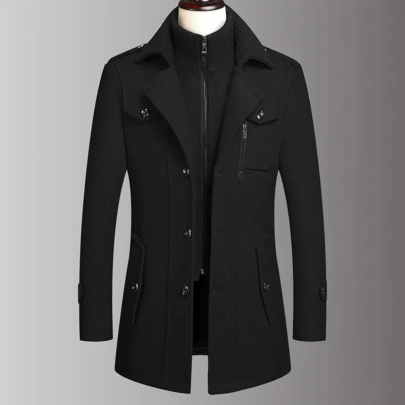 Vincenzo Dual Collar Wool Coat