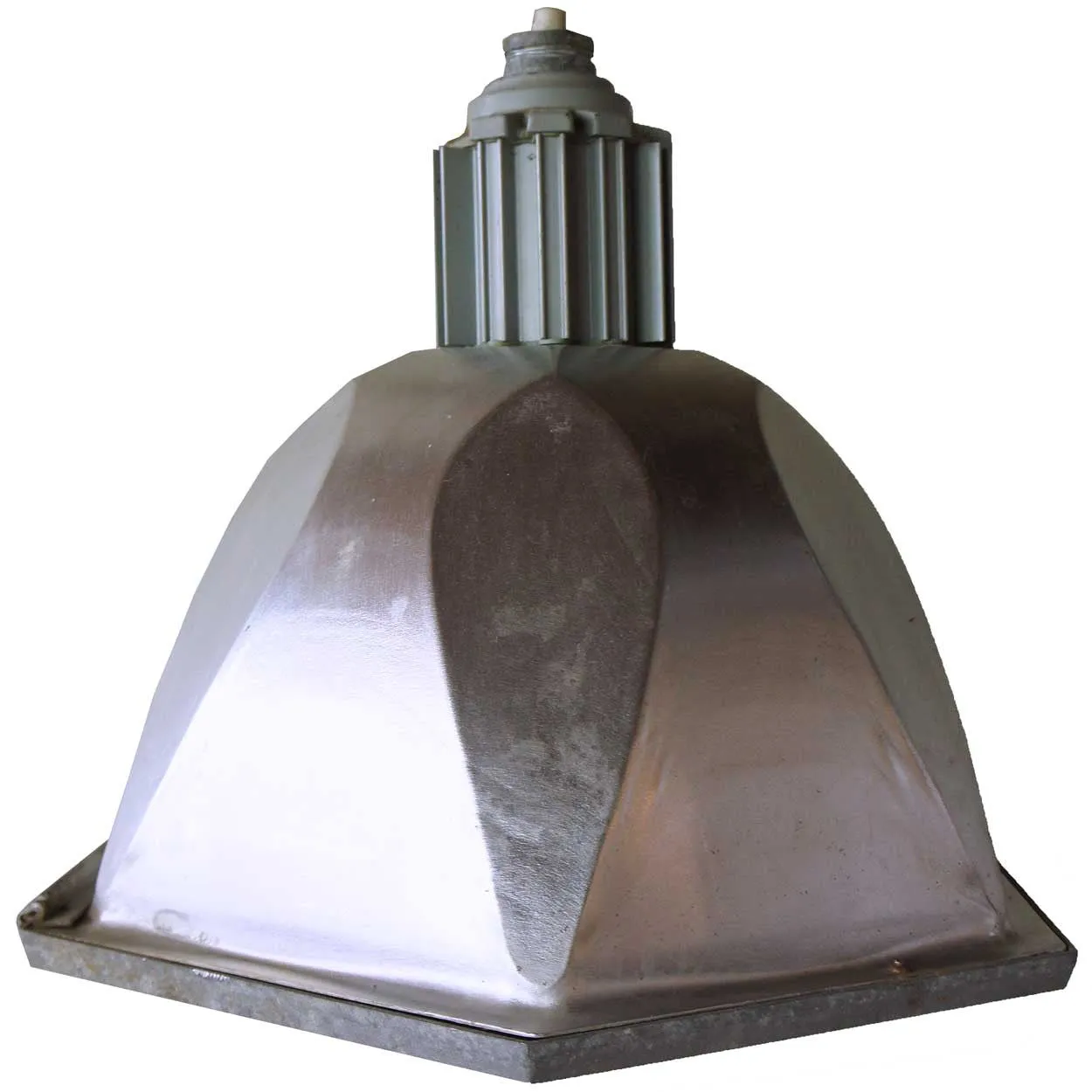Vintage American Industrial Aluminum Six-Sided Hanging Pendant Light