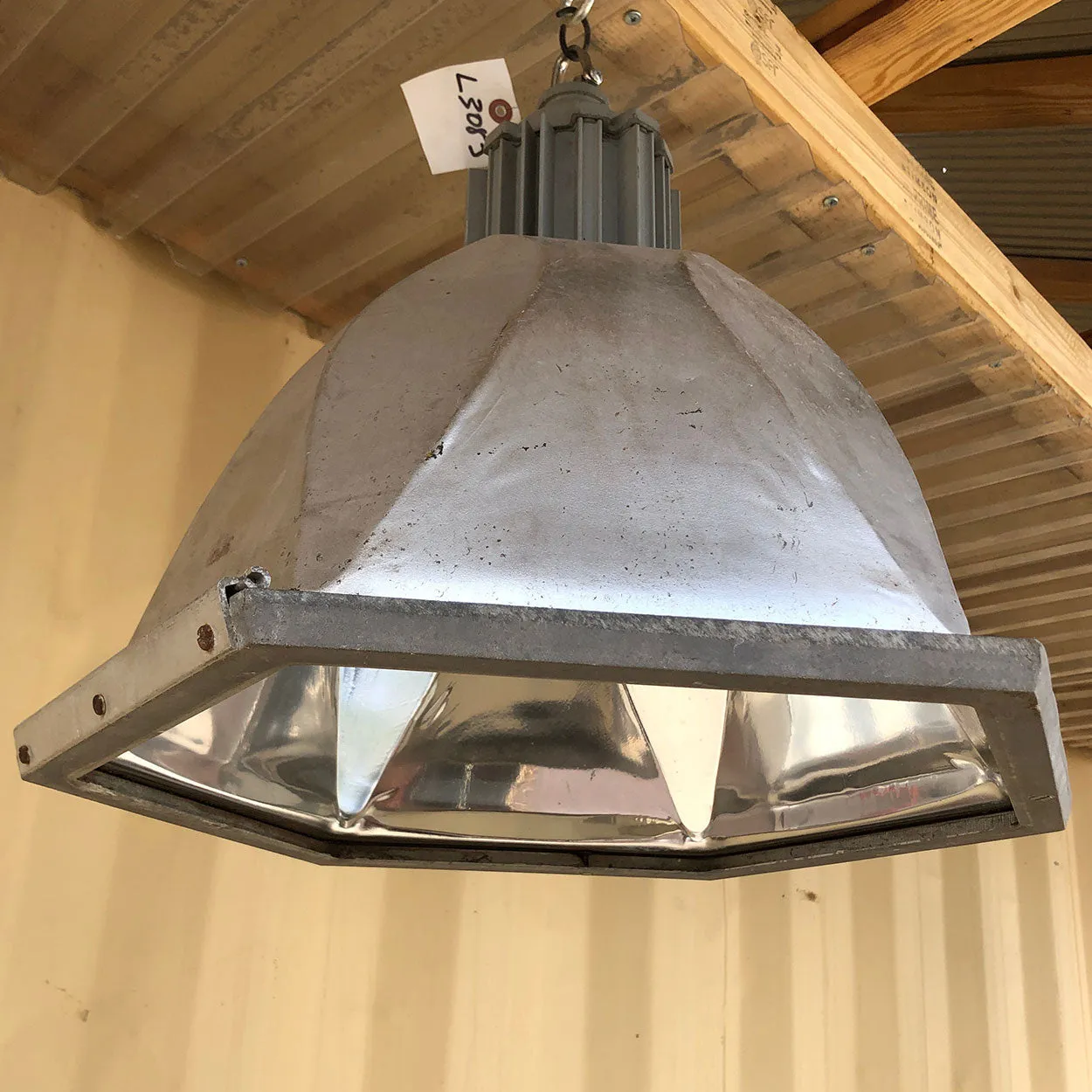 Vintage American Industrial Aluminum Six-Sided Hanging Pendant Light
