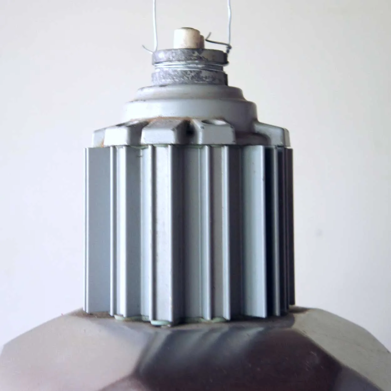 Vintage American Industrial Aluminum Six-Sided Hanging Pendant Light