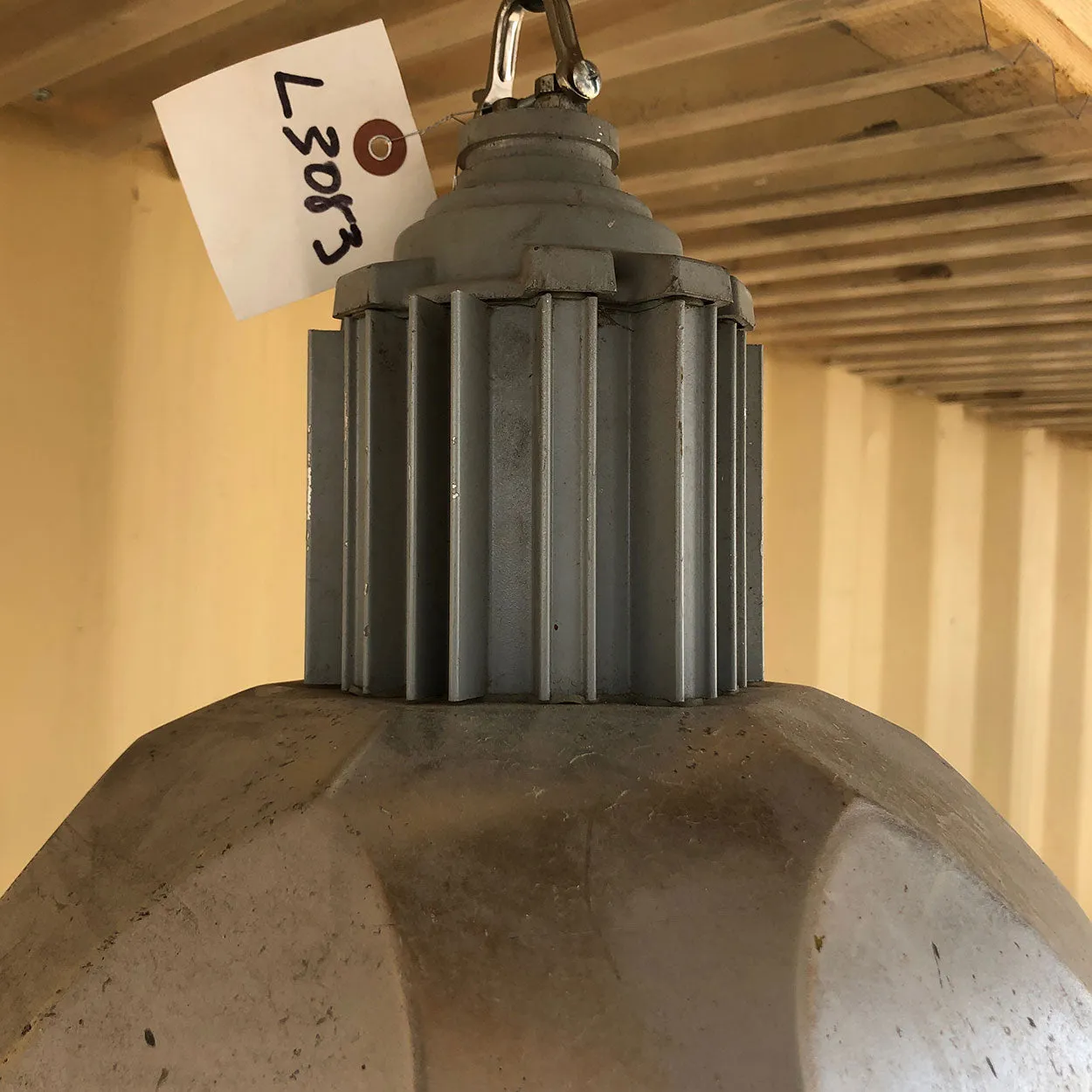 Vintage American Industrial Aluminum Six-Sided Hanging Pendant Light
