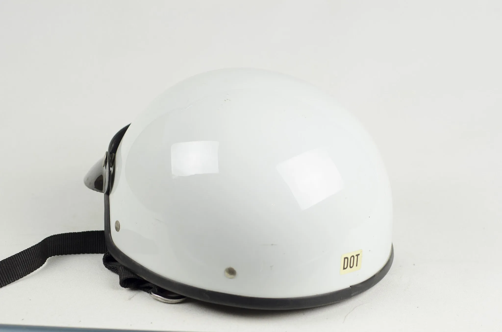 Vintage Half Shell Motorcycle Helmet - White