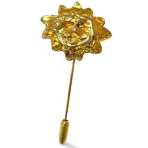 Vintage HERMES gold tone smiley sunshine face brooch pin, hat pin, jacket pin. Bijouterie Fantaisie collection. 070218ys11