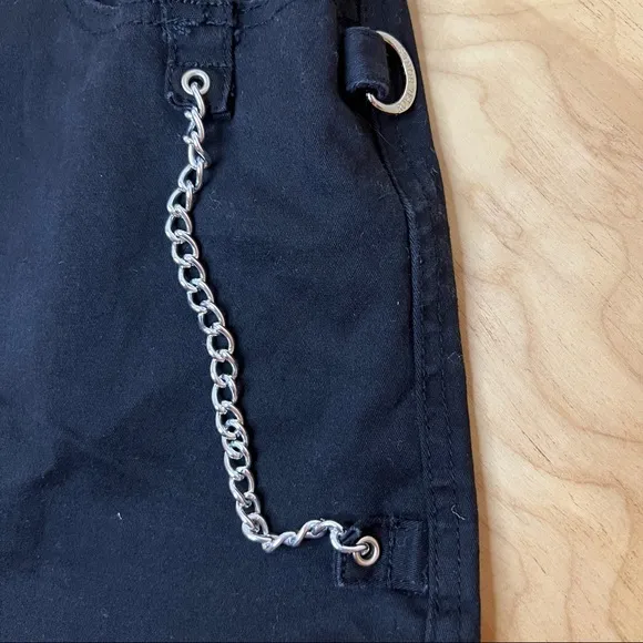 Vintage Royal Bones Chain, Zippers Accent  Black Miniskirt